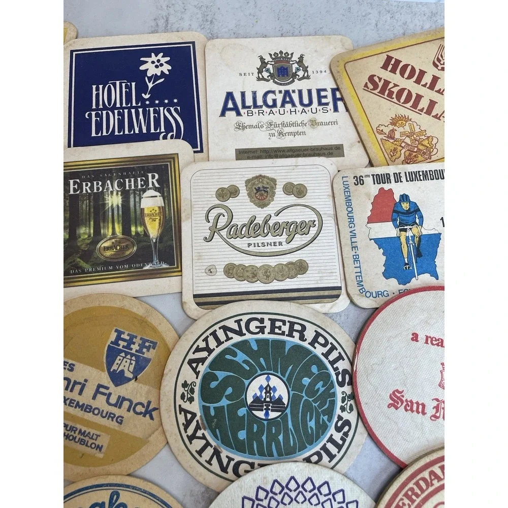 Vtg Paper Coasters From Around The World Lot Of 33